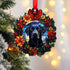 Labrador Black Wreath Christmas Decoration